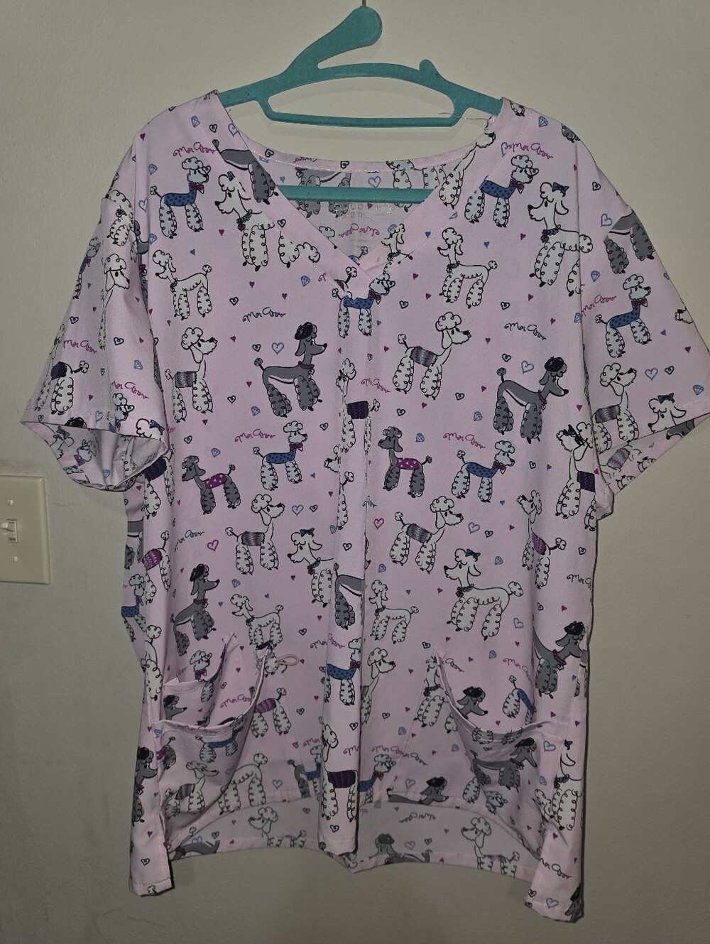 Poodle Scrub Top 2X